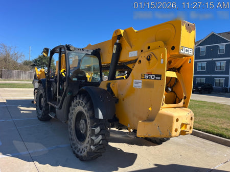 2019 JCB 510-56 Open ROPS, 74 HP, Solid Tires, Worklights, Beacon, Aux Hydraulics, Lifting Eye 72" Carriage/60" Forks