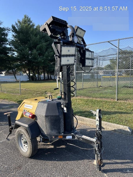 2022 Allmand NLV3GR (4) LED Light Fixture 350W, 23' Vertical Mast, 3kW Prime, Towable, ES Decals, T3