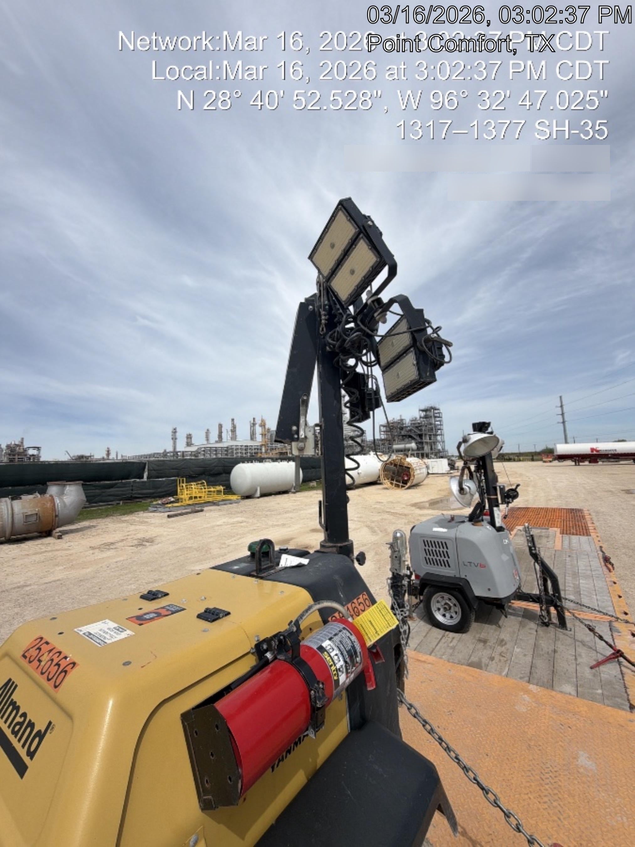 2022 Allmand NLV3GR (4) LED Light Fixture 350W, 23' Vertical Mast, 3kW Prime, Towable, ES Decals, T3