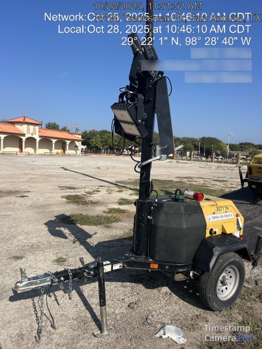 2022 Allmand NLV3GR (4) LED Light Fixture 350W, 23' Vertical Mast, 3kW Prime, Towable, Deep Sea L401, Leveling Jacks, Yanmar T4F 5.8hp