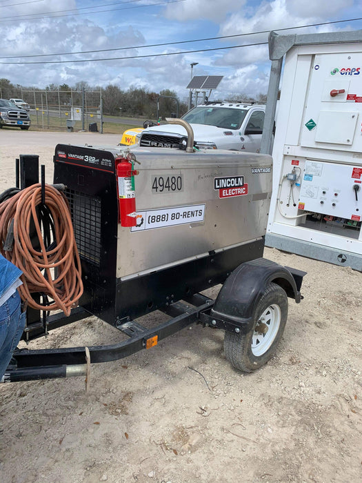 2019 Lincoln Electric Vantage 322 Ready-Pak 3, Two Wheel Trailer, Fender and Light Kit, Cable Rack