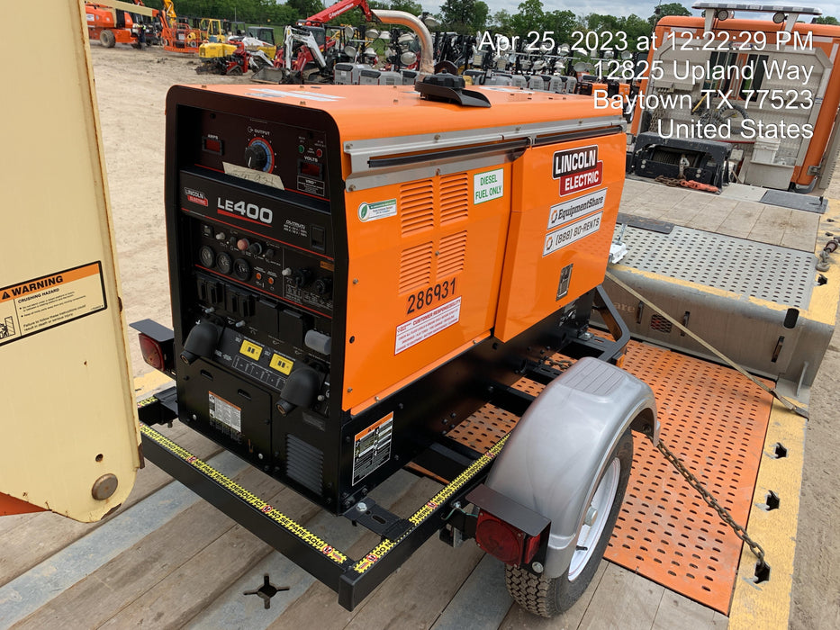 2022 Lincoln Electric LE400 Kubota V1505, Trlr, Cable Rack, Light Kit, ES Decals, T3