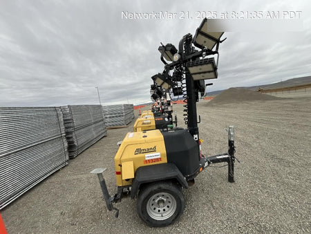 2020 Allmand NLV3GR (4) LED Light Fixture 350W, 23' Vertical Mast, 3kW Prime, Towable, Deep Sea L401, Leveling Jacks, Yanmar T4F 5.8hp