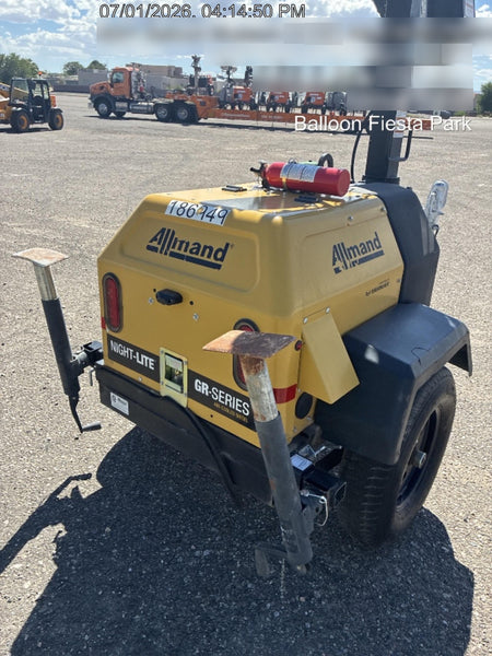 Allmand NLV3GR (4) LED Light Fixture 350W, 23' Vertical Mast, 3kW Prime, Towable, Deep Sea L401, Leveling Jacks, Yanmar T4F 5.8hp
