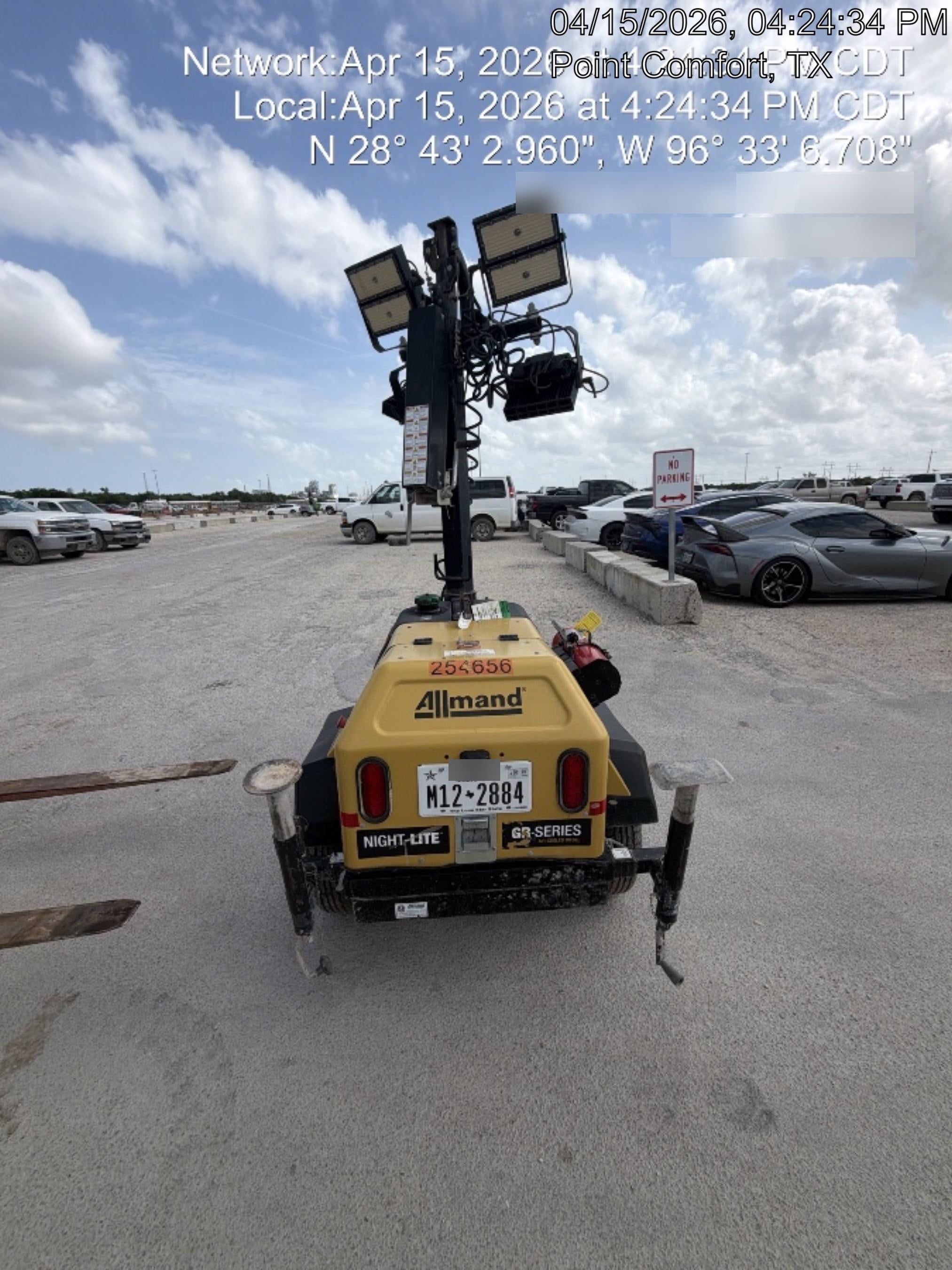 2022 Allmand NLV3GR (4) LED Light Fixture 350W, 23' Vertical Mast, 3kW Prime, Towable, ES Decals, T3
