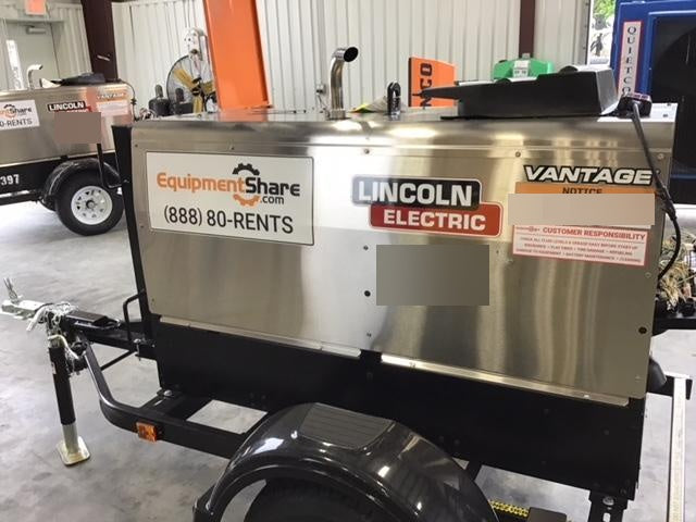 2018 Lincoln Electric Vantage 322 Lincoln Vantage 322 Welder Ready Pak 3 - Vantage 322, Trailer, Fender and light kit, Cable rack