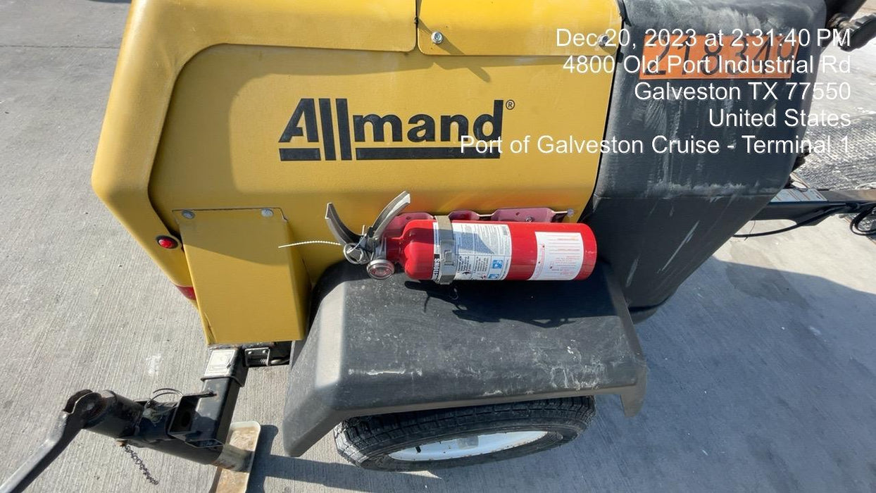 2022 Allmand NLV3GR (4) LED Light Fixture 350W, 23' Vertical Mast, 3kW Prime, Towable, Deep Sea L401, Leveling Jacks, Yanmar T4F 5.8hp