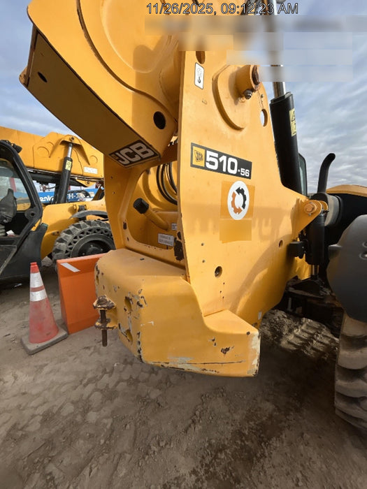 2019 JCB 510-56 Canopy, 74 HP, Solid Tires, STD Worklight, Beacon, Aux Hydraulics, Lifting Eye, Back up Alarm w/66" Carriage/60" Forks