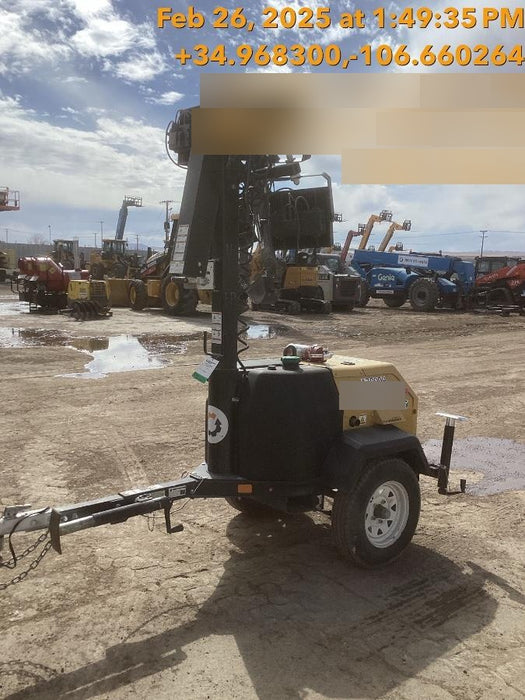 Allmand NLV3GR (4) LED Light Fixture 350W, 23' Vertical Mast, 3kW Prime, Towable, Deep Sea L401, Leveling Jacks, Yanmar T4F 5.8hp