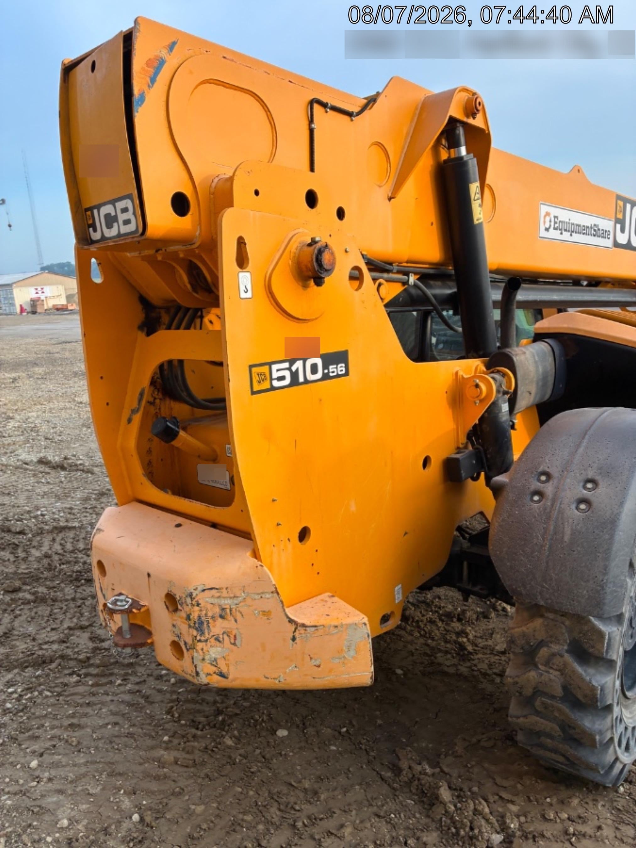2019 JCB 510-56 74 HP w/CAB/HVAC, Beacon, Worklights, Aux Hydraulics, Solid Tires 72" Carriage/60" Forks