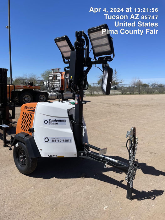2024 Generac MLT2 Diesel, Flex Switch 120V Input, Powerzone Controller, 
(4) 320W LED Lights, 4kW Generator, 39.9 Gal Fuel Tank, 2" Ball, T3