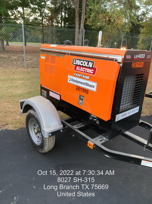 2022 Lincoln Electric LE400 Kubota V1505, Trlr, Cable Rack, Light Kit, ES Decals, T3