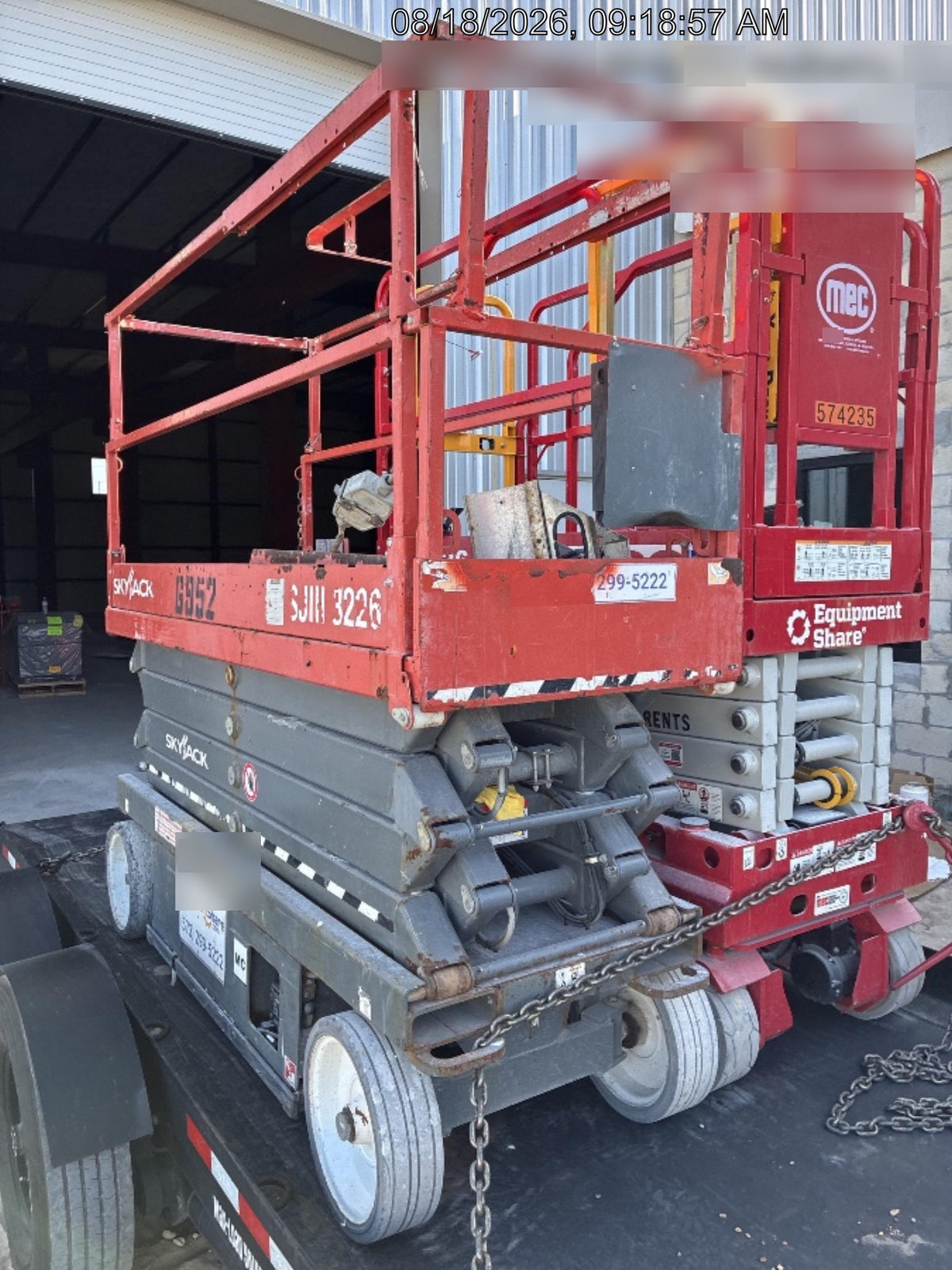 2018 Skyjack SJIII-3226 Skyjack SJIII3226 Scissor Lift w/Trojan Batteries