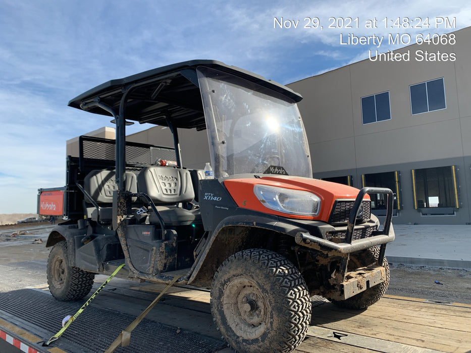 2022 Kubota RTV-X1140W-H Plastic Canopy, Windshield Acrylic Clear, LED Strobe Light, Wire Harness Kit, Back up Alarm