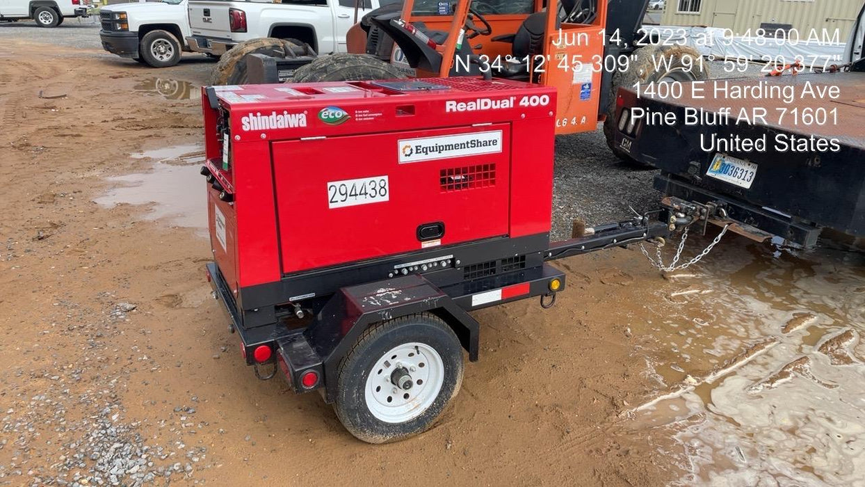 2023 Shindaiwa DGW400MDL Kubota D902 Engine, 23 HP, Dual Op Welder, Wire, Arc, Droop Stick, Tig, and CC Stick Functionality, Simulphase, 3 Phase and 1 Phase Gen Output, Single Axle NB Trlr, Slr Trckl Chrg 12V 12W, Fire Ext