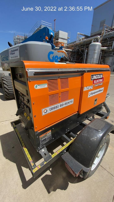 2021 Lincoln Electric Vantage 322 Vantage 322 Ready Pak 3 w/ Decals, ORANGE (includes trailer, cable rack, fender light kit) NO Telematics