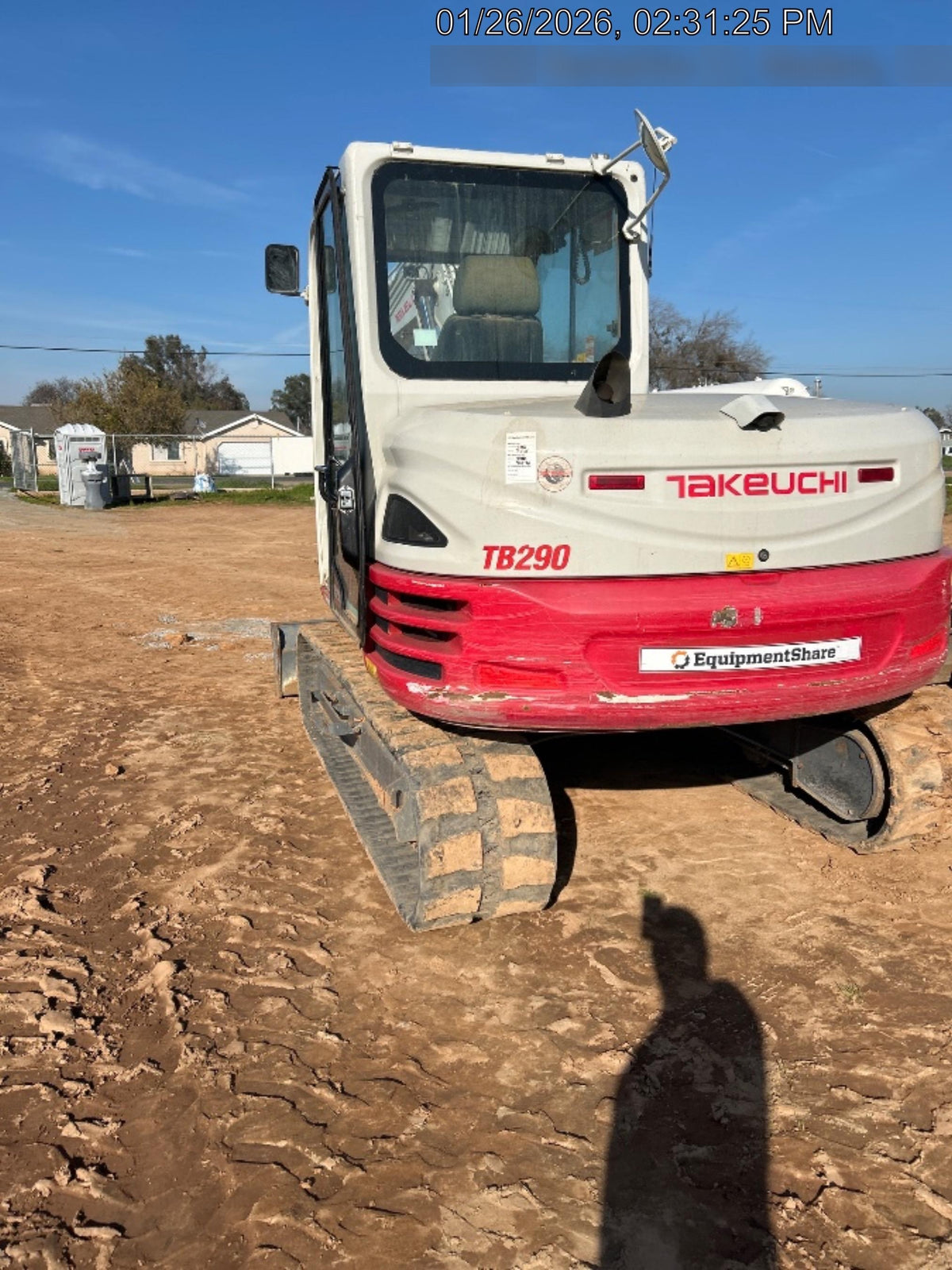 2019 Takeuchi TB290 Cab/Heat/AC Rubber tracks, Dozer blade, Travel alarm, Auxiliary hydraulics Manual QC, Hydraulic thumb, 18", 24", and 36" Buckets