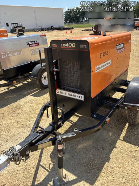 2022 Lincoln Electric LE400 Kubota V1505, Trlr, Cable Rack, Light Kit, ES Decals, T3