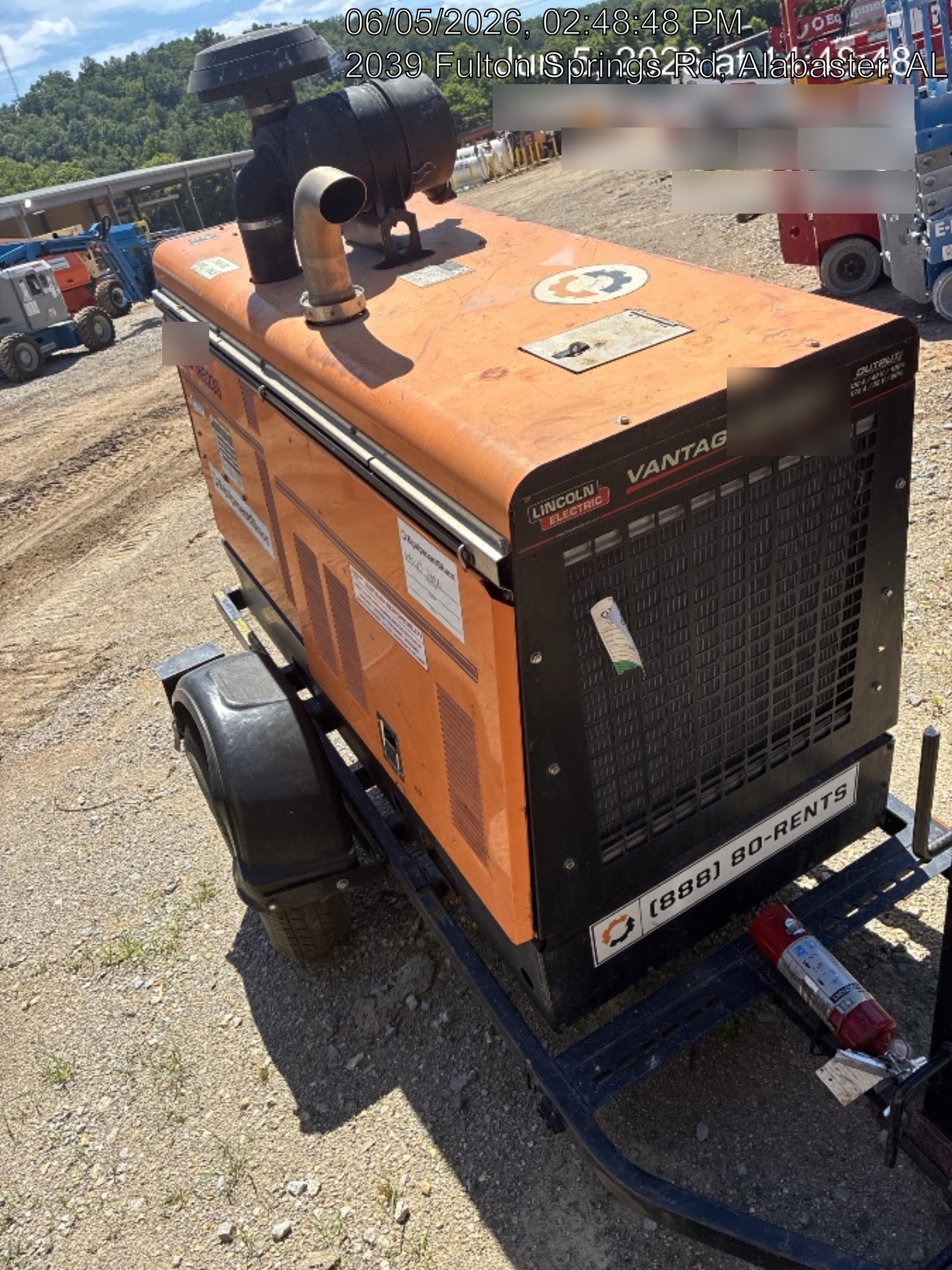2021 Lincoln Electric Vantage 549X Ready Pak 3, ORANGE (includes trailer, cable rack, fender light kit)