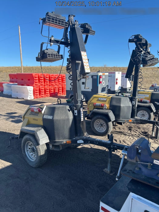 2022 Allmand NLV3GR (4) LED Light Fixture 350W, 23' Vertical Mast, 3kW Prime, Towable, ES Decals, T3