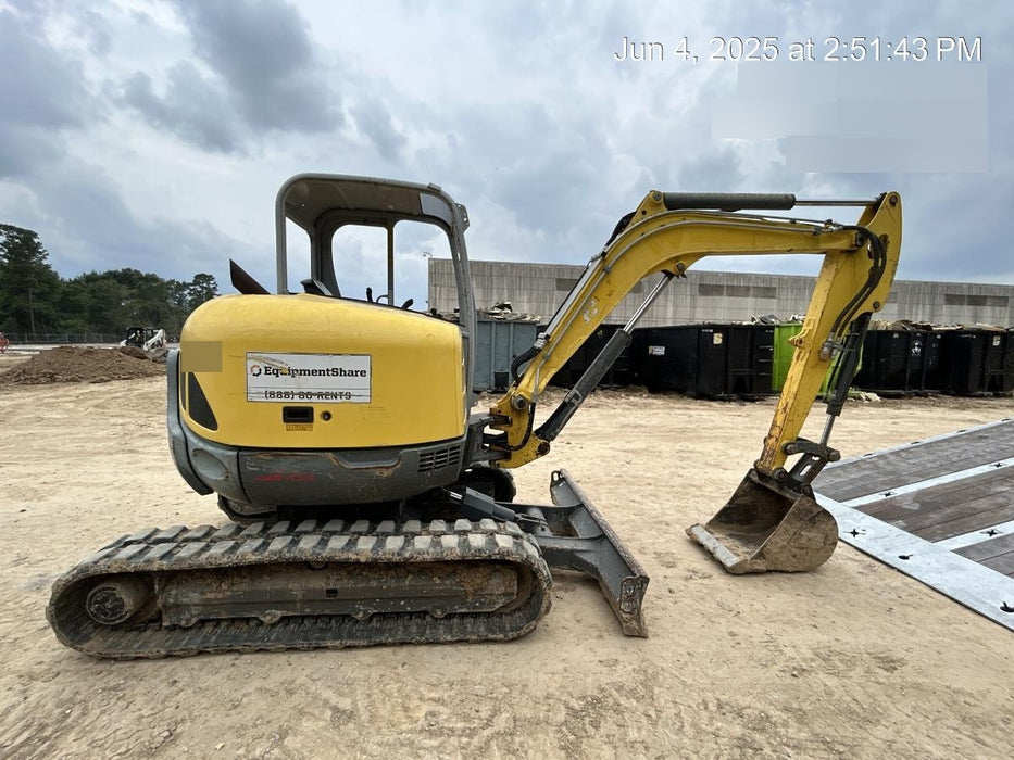 Wacker Neuson EZ53 Open ROPS, Rubber Tracks, Long Dipperstick, T4, Bucket