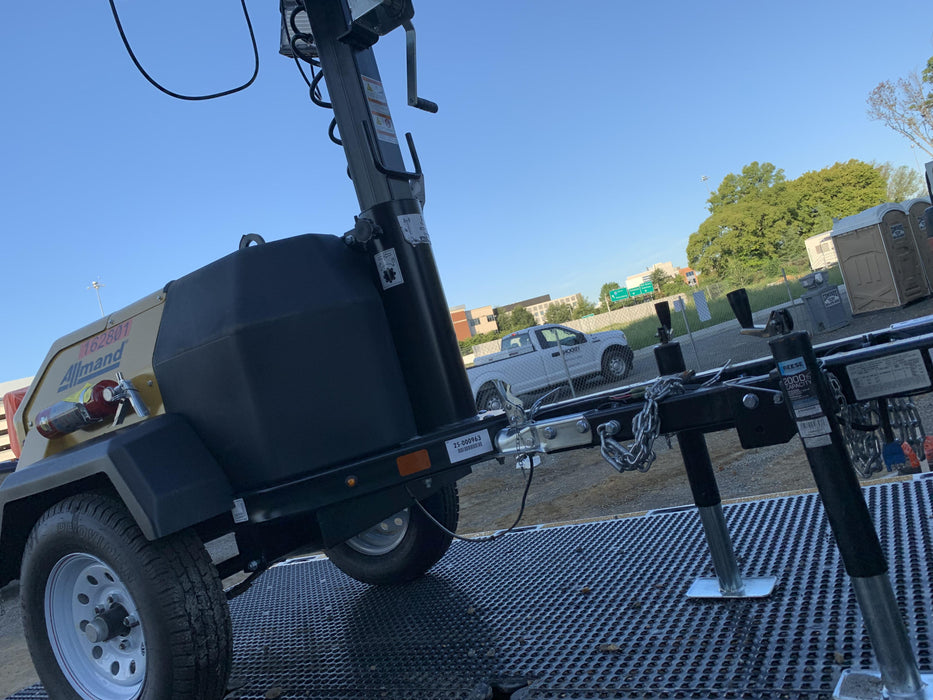 2021 Allmand NLV3GR (4) LED Light Fixture 350W, 23' Vertical Mast, 3kW Prime, Towable, Deep Sea L401, Leveling Jacks, Yanmar T4F 5.8hp