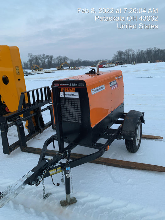 2021 Lincoln Electric Vantage 322 Vantage 322 Ready Pak 3 w/ Decals, ORANGE (includes trailer, cable rack, fender light kit) NO Telematics