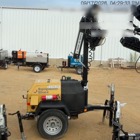 2022 Allmand NLV3GR (4) LED Light Fixture 350W, 23' Vertical Mast, 3kW Prime, Towable, Deep Sea L401, Leveling Jacks, Yanmar T4F 5.8hp