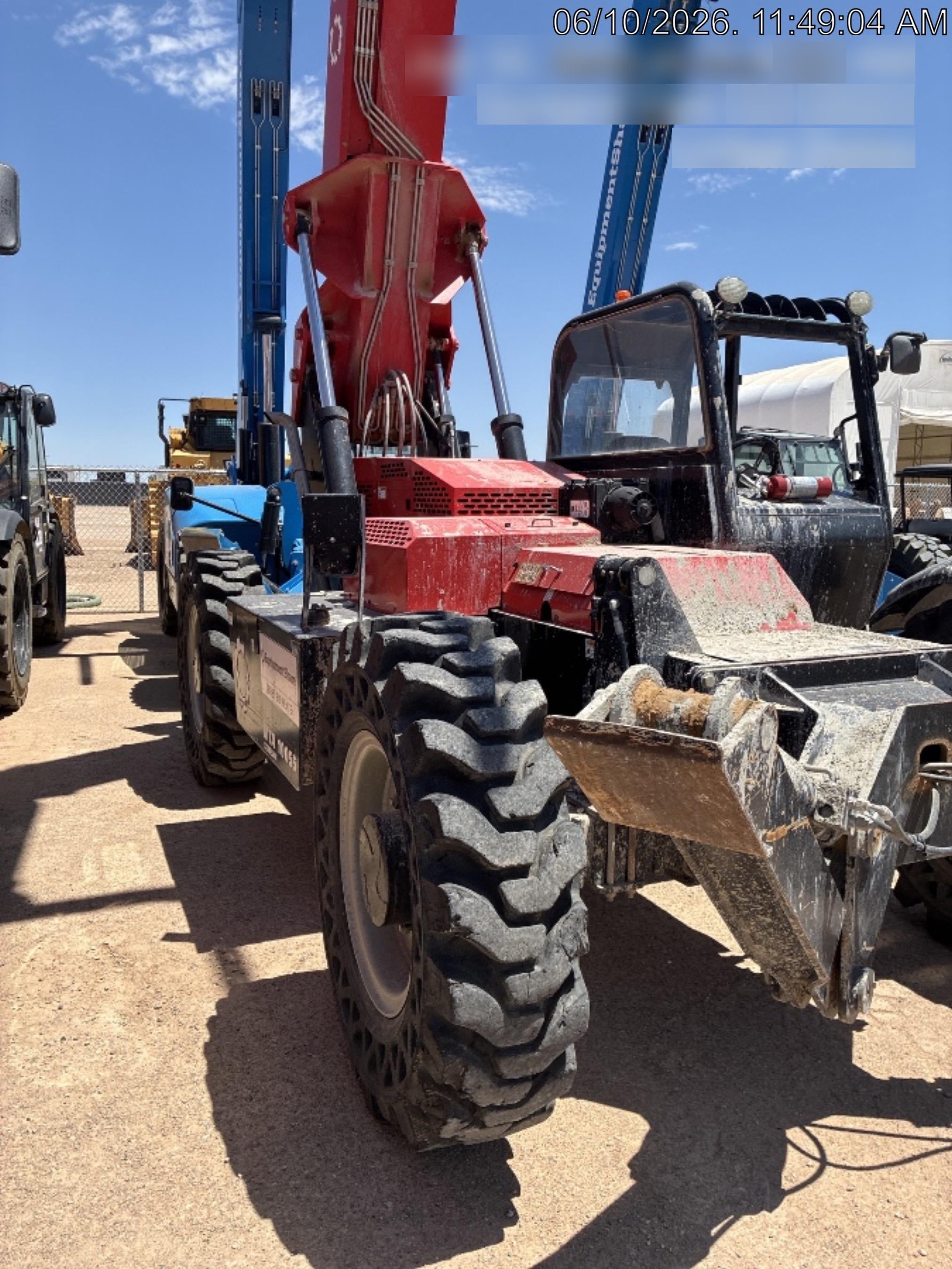 2019 Manitou MTA10055 Canopy, 120 HP, Solid Tires, Work Lights, Lift Hook, Auxiliary Hydraulics 66" Carriage and 60" Forks