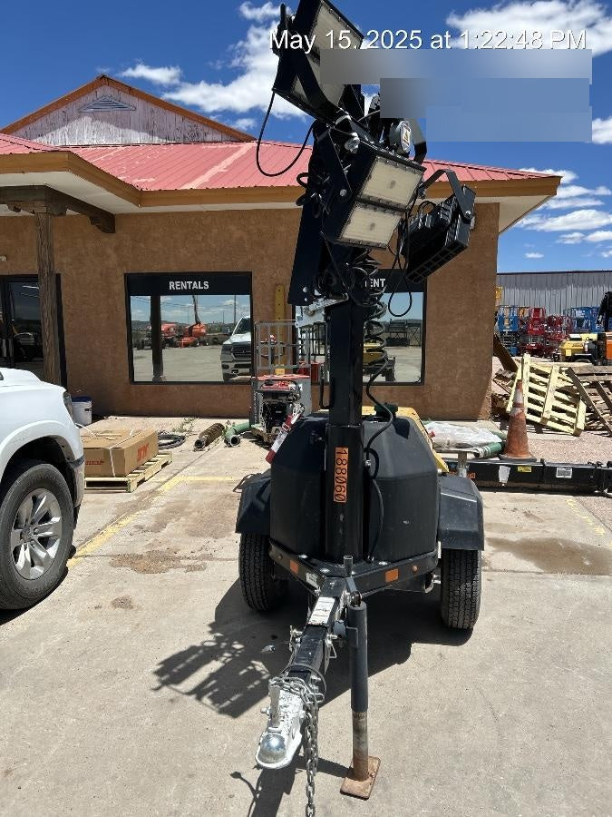 Allmand NLV3GR (4) LED Light Fixture 350W, 23' Vertical Mast, 3kW Prime, Towable, Deep Sea L401, Leveling Jacks, Yanmar T4F 5.8hp