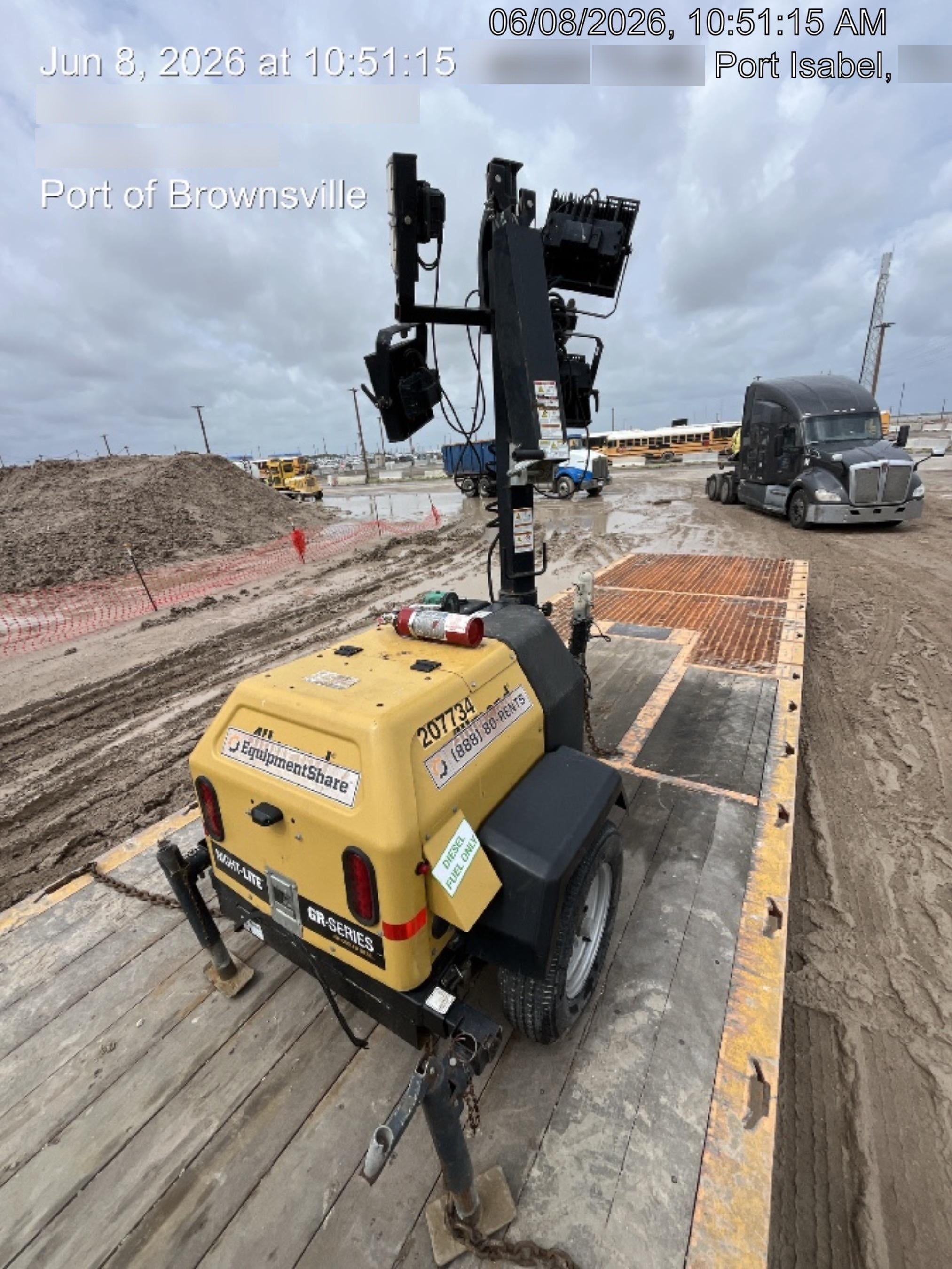 2022 Allmand NLV3GR (4) LED Light Fixture 350W, 23' Vertical Mast, 3kW Prime, Towable, Deep Sea L401, Leveling Jacks, Yanmar T4F 5.8hp