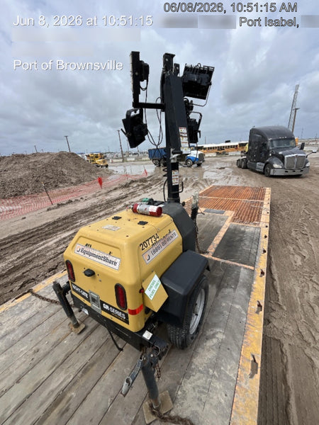 2022 Allmand NLV3GR (4) LED Light Fixture 350W, 23' Vertical Mast, 3kW Prime, Towable, Deep Sea L401, Leveling Jacks, Yanmar T4F 5.8hp