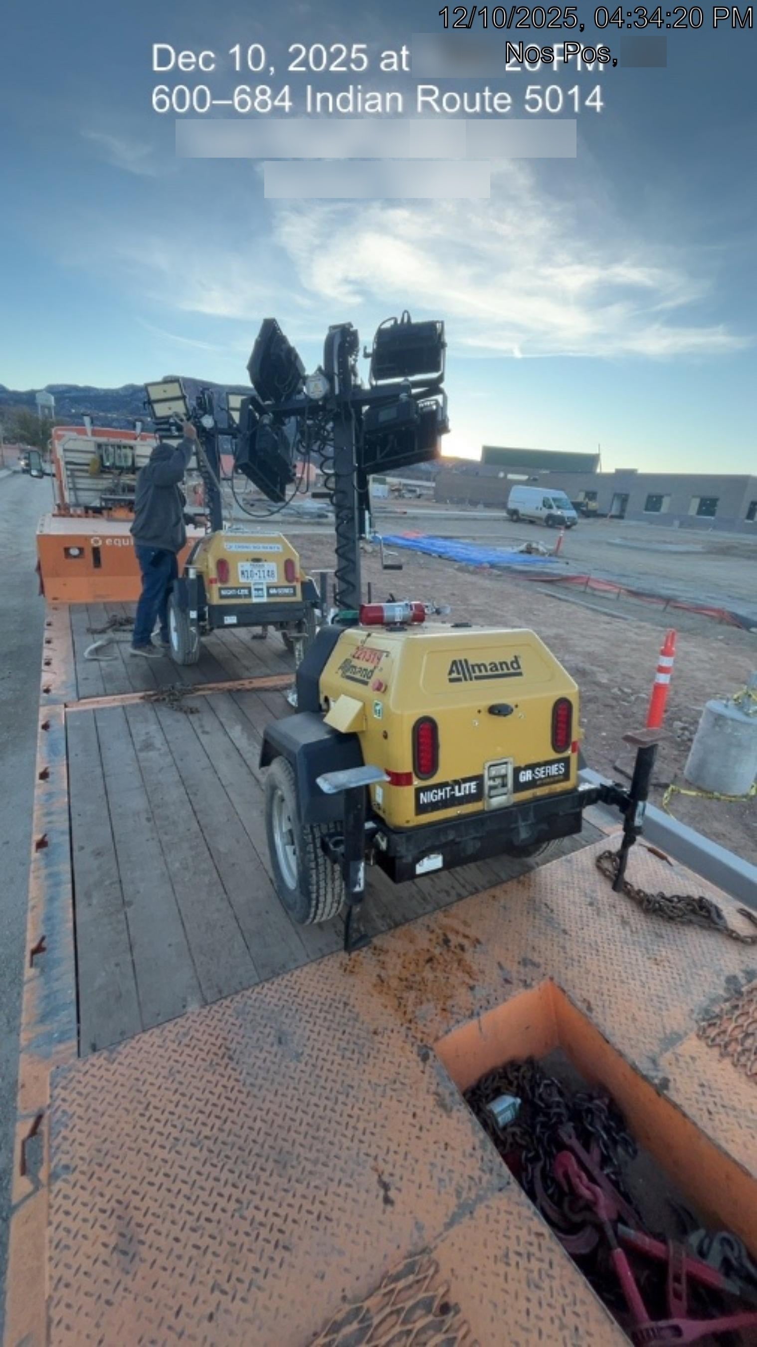 2022 Allmand NLV3GR (4) LED Light Fixture 350W, 23' Vertical Mast, 3kW Prime, Towable, Deep Sea L401, Leveling Jacks, Yanmar T4F 5.8hp