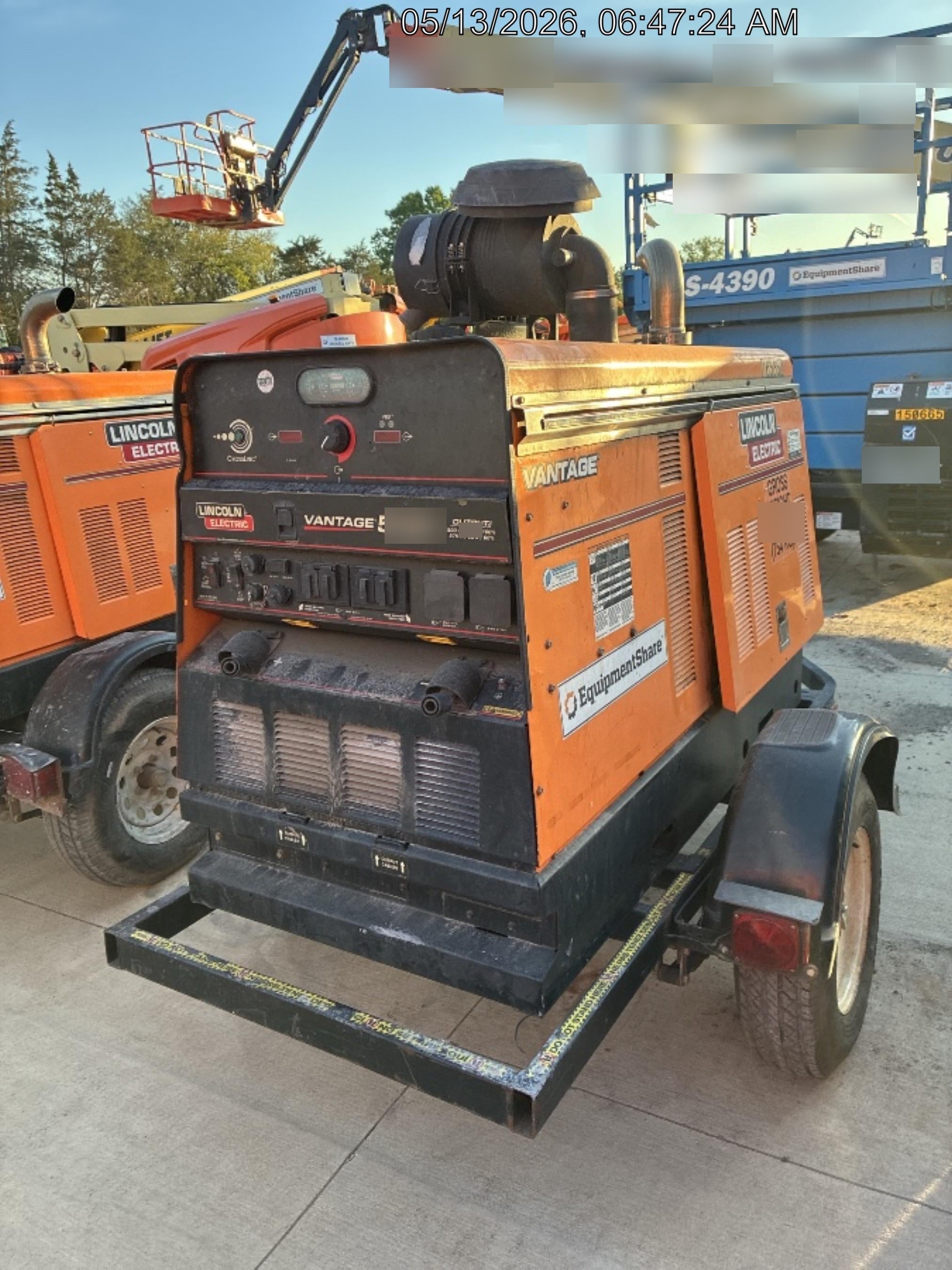 2021 Lincoln Electric Vantage 549X Ready Pak 3, ORANGE (includes trailer, cable rack, fender light kit)