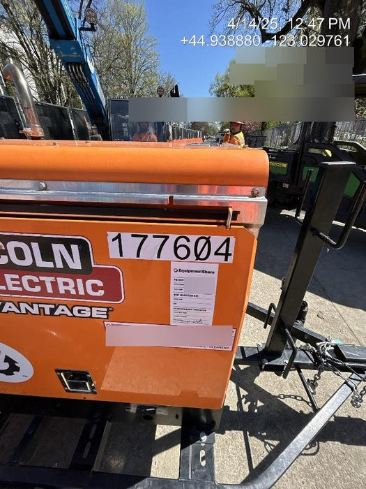 2021 Lincoln Electric Vantage 322 Vantage 322 Ready Pak 3 w/ Decals, ORANGE (includes trailer, cable rack, fender light kit) NO Telematics