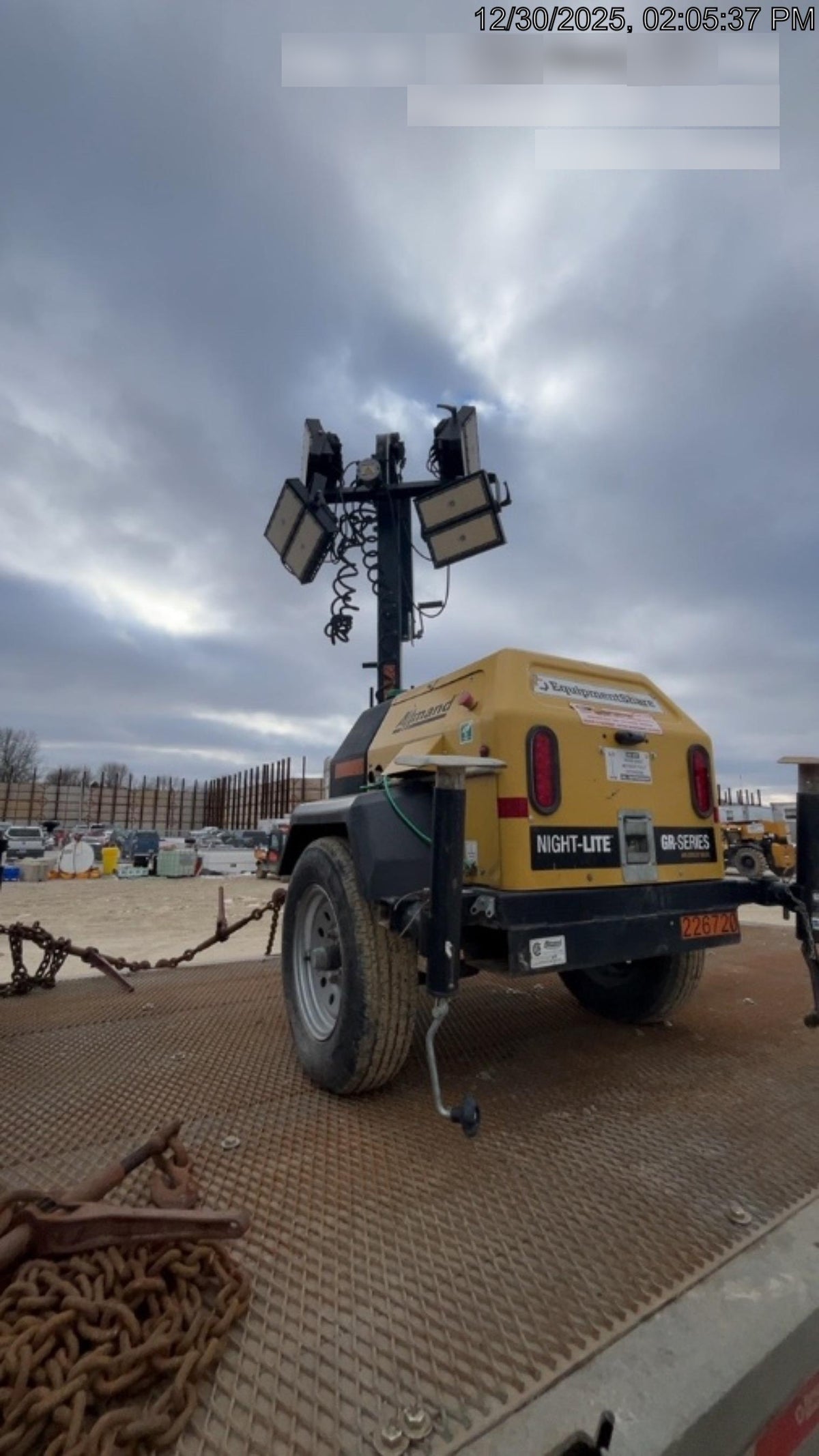 2022 Allmand NLV3GR (4) LED Light Fixture 350W, 23' Vertical Mast, 3kW Prime, Towable, Deep Sea L401, Leveling Jacks, Yanmar T4F 5.8hp