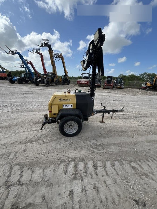 2022 Allmand NLV3GR (4) LED Light Fixture 350W, 23' Vertical Mast, 3kW Prime, Towable, Deep Sea L401, Leveling Jacks, Yanmar T4F 5.8hp