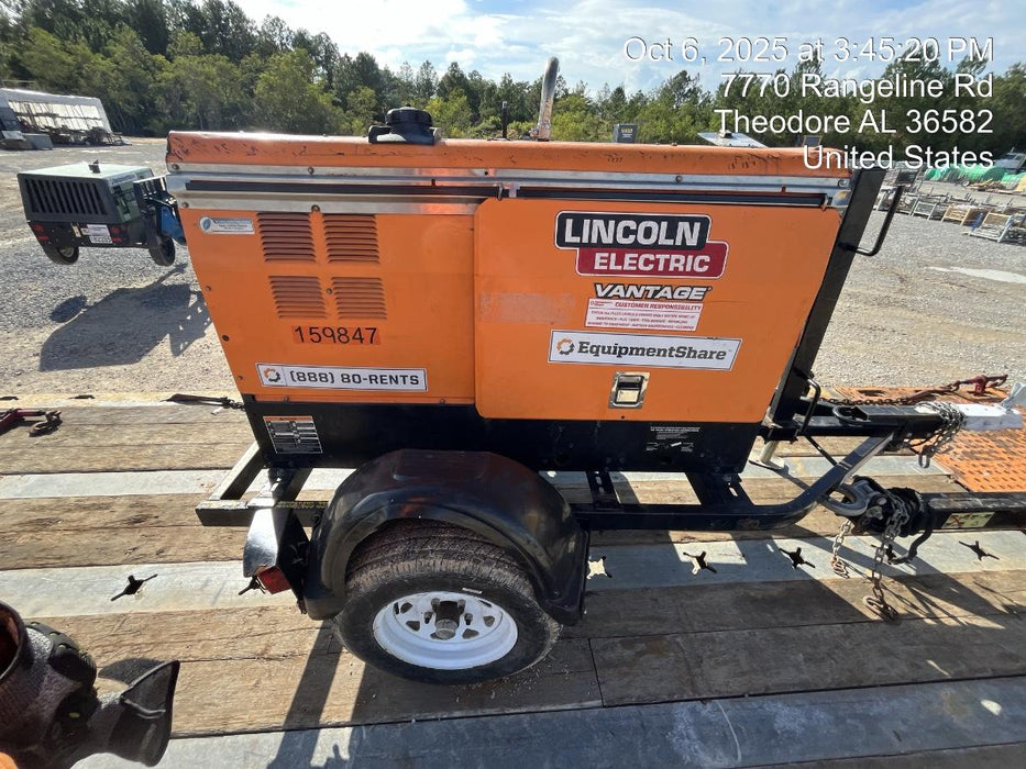 2021 Lincoln Electric Vantage 322 Vantage 322 Ready Pak 3 w/ Decals, ORANGE (includes trailer, cable rack, fender light kit) NO Telematics