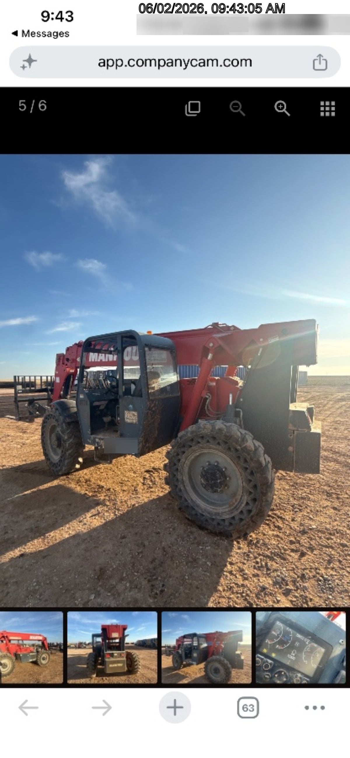 2018 Manitou MTA10055 Manitou MTA10055 - Canopy, Worklights, Beacon, 66" Carriage, 60" Forks, Solid Tires, Aux Hydraulics
