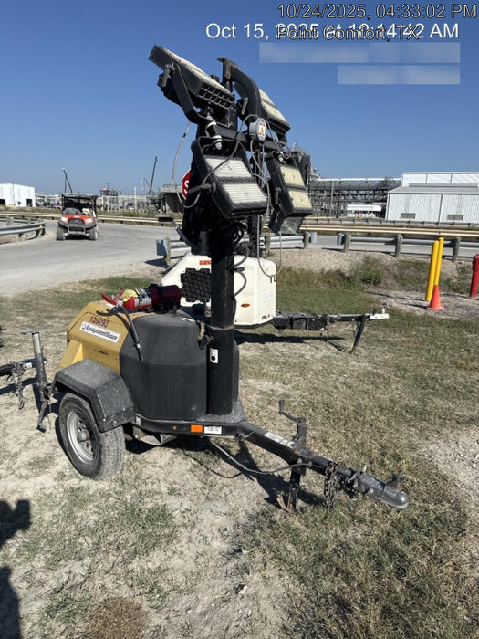 2022 Allmand NLV3GR (4) LED Light Fixture 350W, 23' Vertical Mast, 3kW Prime, Towable, Deep Sea L401, Leveling Jacks, Yanmar T4F 5.8hp