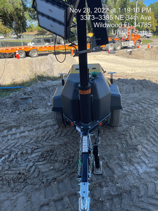 2022 Allmand NLV3GR (4) LED Light Fixture 350W, 23' Vertical Mast, 3kW Prime, Towable