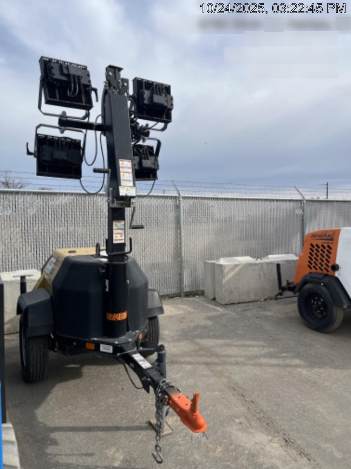 2021 Allmand NLV3GR (4) LED Light Fixture 350W, 23' Vertical Mast, 3kW Prime, Towable, Deep Sea L401, Leveling Jacks, Yanmar T4F 5.8hp