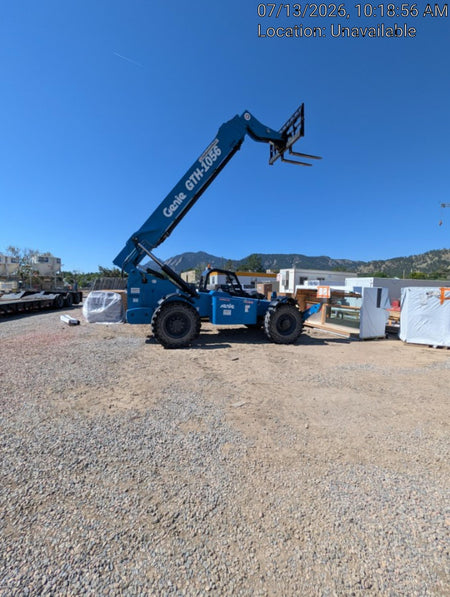 2018 Genie GTH-1056 Genie GTH-1056 w/Open ROPS, Solid Tires, Work Lights, 60" carriage/forks, cab mesh, beacon