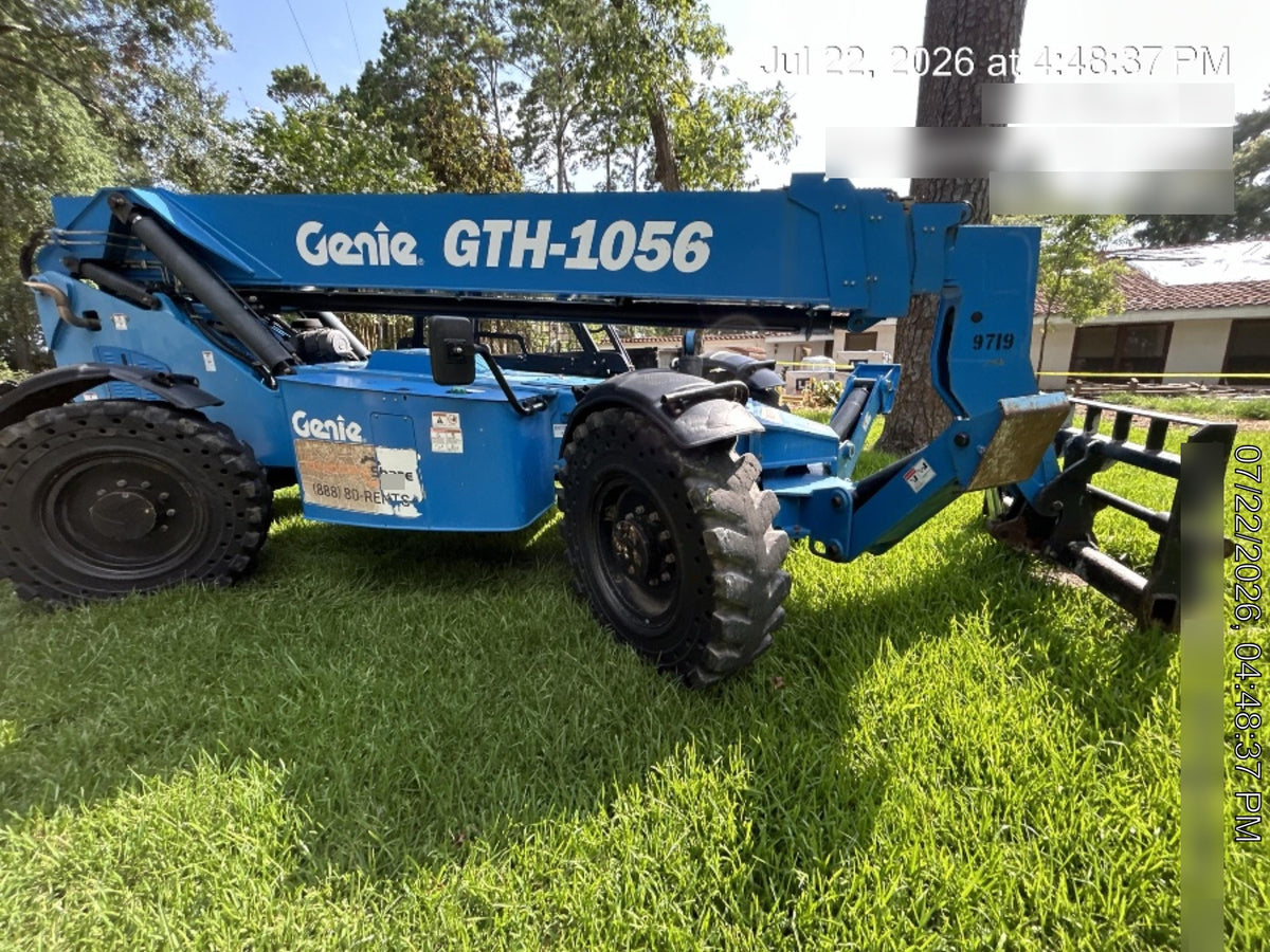 2018 Genie GTH-1056 Genie GTH-1056 w/Open ROPS, Solid Tires, Work Light/Beacon, 60" Carriage and Forks