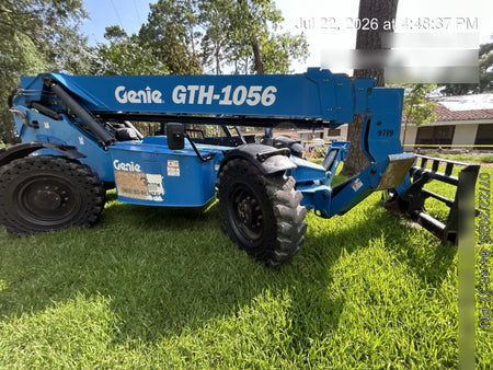 2018 Genie GTH-1056 Genie GTH-1056 w/Open ROPS, Solid Tires, Work Light/Beacon, 60" Carriage and Forks