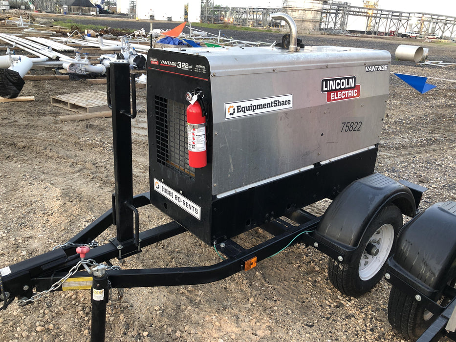 2020 Lincoln Electric Vantage 322 Welder Ready-Pak 3, w/ GPS & Decals (includes trailer, cable rack, fender light kit)