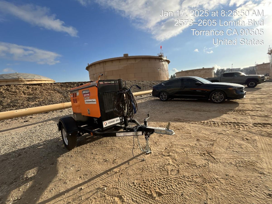 2022 Lincoln Electric Vantage 322 Trlr Mounted, Cable Rack, Light Kit