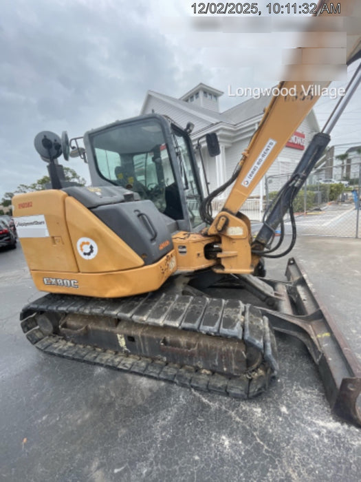 2015 Case CX80C CLOSED CAB, A/C, RUBBER TRACKS PADS, 7'-2" ARM