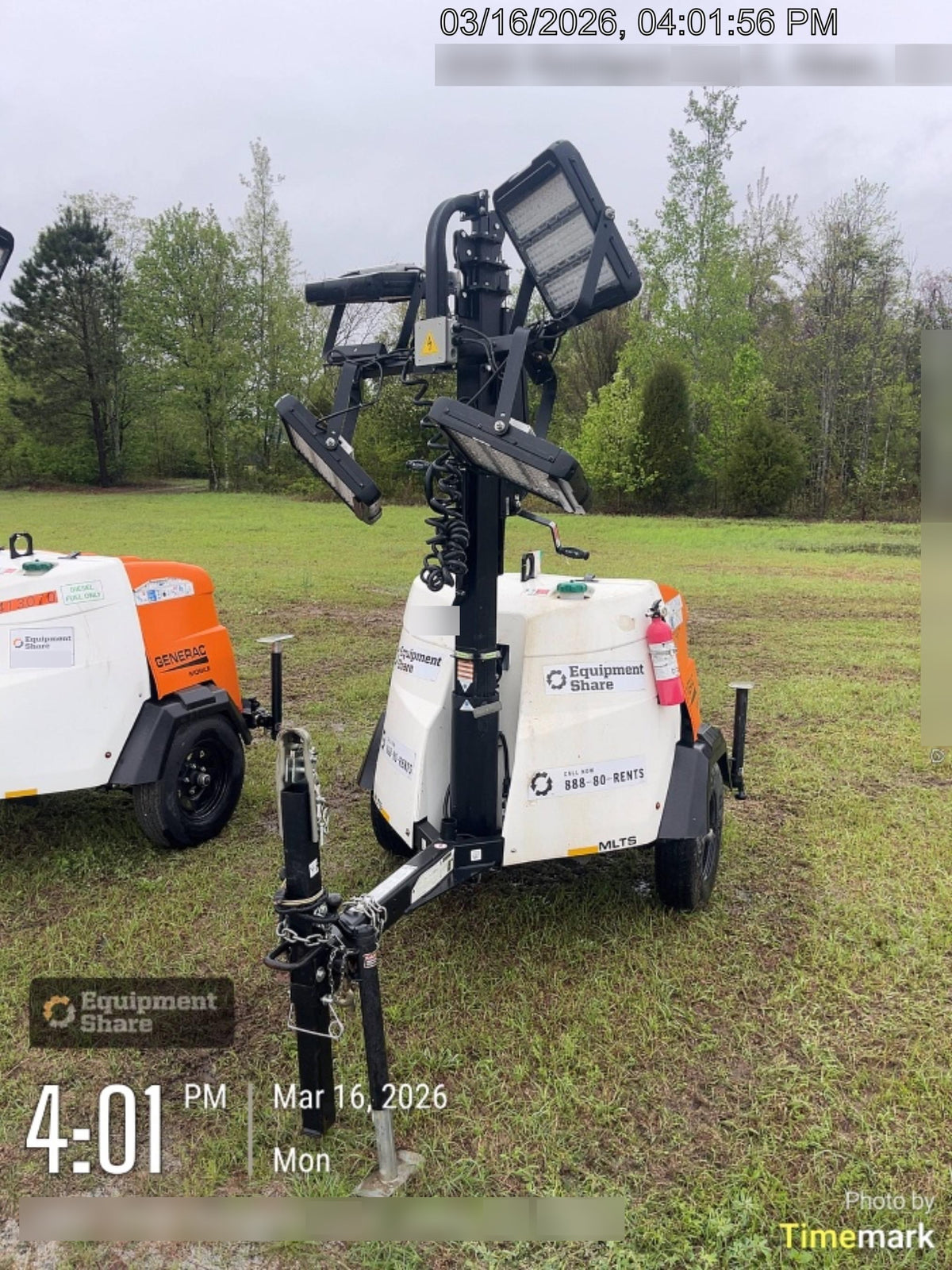 2023 Generac MLT2 Diesel, Flex Switch 120V Input, Powerzone Controller, 
(4) 320W LED Lights, 4kW Generator, 39.9 Gal Fuel Tank, 2" Ball, T3