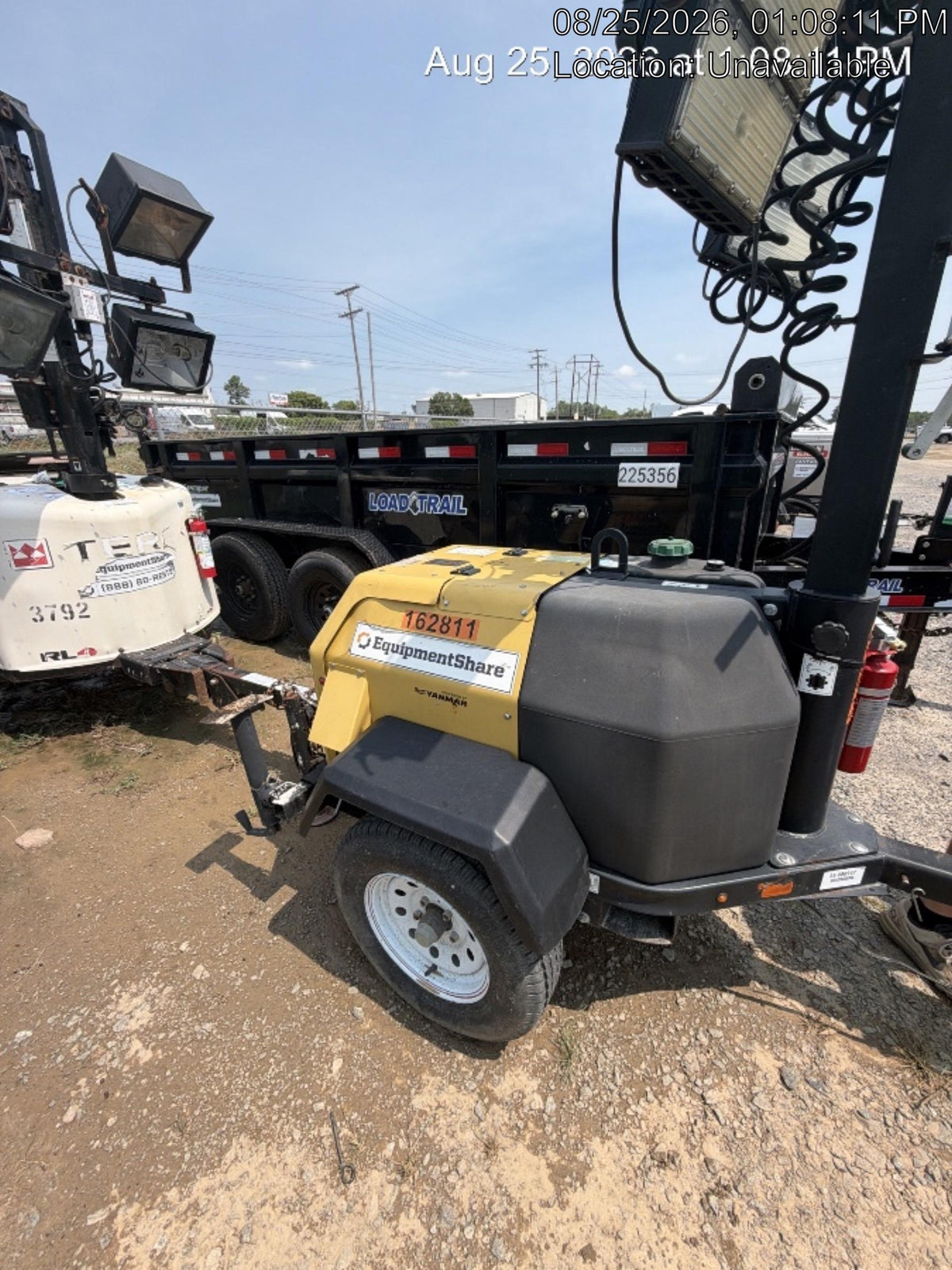 2021 Allmand NLV3GR (4) LED Light Fixture 350W, 23' Vertical Mast, 3kW Prime, Towable, Deep Sea L401, Leveling Jacks, Yanmar T4F 5.8hp